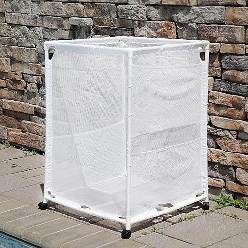 Miniatura 2 de Cubo organizador de almacenamiento con ruedas para piscina, mediano, (25.4 pulgadas de ancho x 25.4 pulgadas de largo x 40 pulgadas de alto), color