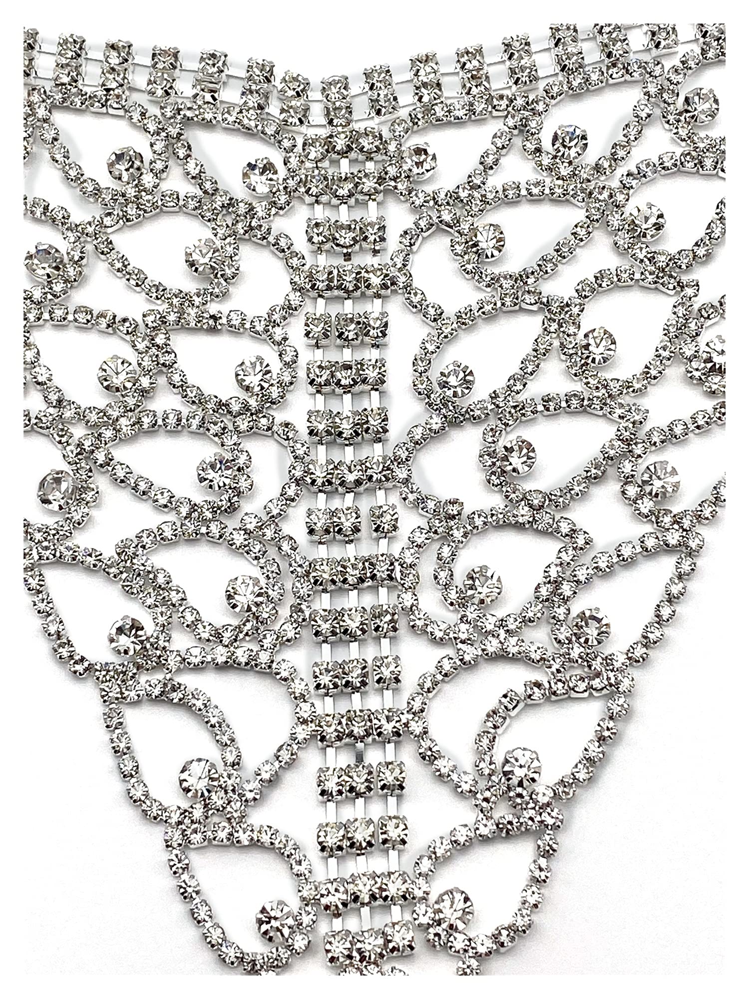Körperkette Bikini-Kette Luxuriöse Körper Schmuck Frauen sexy Unterwäsche Set Hyperbole Strass Kupfer Bikini BH und Tanga Kette Zubehör Inder Körperzubehör für Frauen und Mädchen