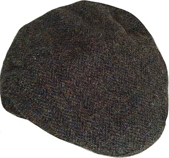 Gorra Plana Harris Tweed Hartside HS14 - Negro Gris Herringbone - Talla Única Clásica