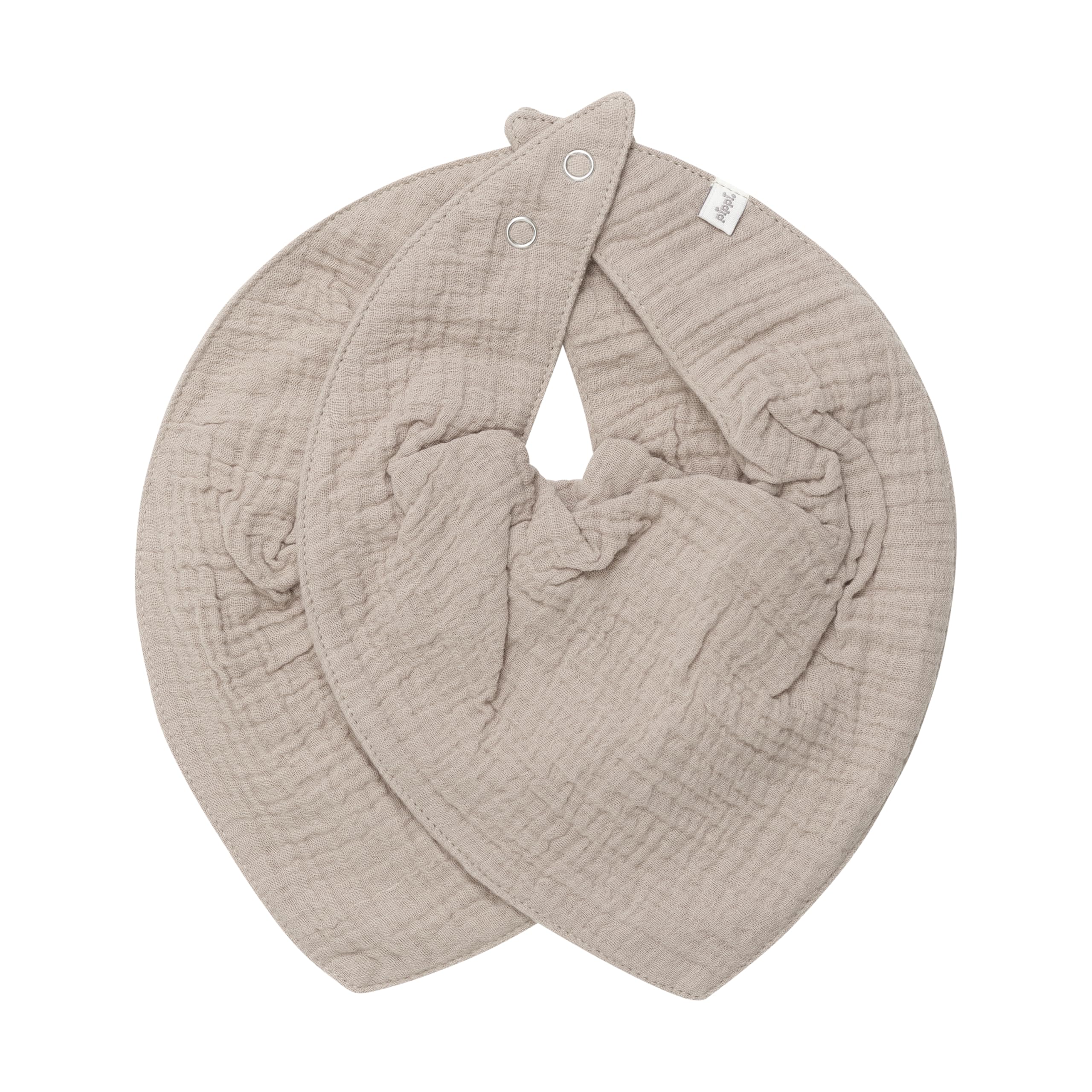 Pippi Made With Love Unisex Braun Pippi Bib Muslin (2-Pack) Pippi Bib Muslin (2-Pack)