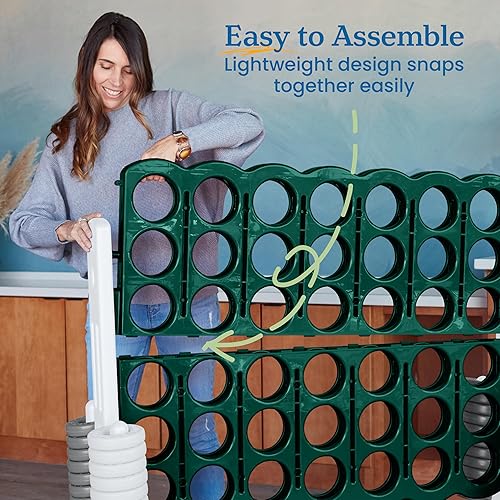 Miniatura 34 de ECR4Kids ELR-12507 - Juego Jumbo de 4 en fila, juego de patio trasero para niños, para interiores o exteriores, divertido juego para adultos