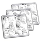 Mac OS Big Sur/Catalina/Mojave Reference Guide Keyboard Shortcut Sticker (3-Pack) - White Vinyl, No-Residue Adhesive, Size 3