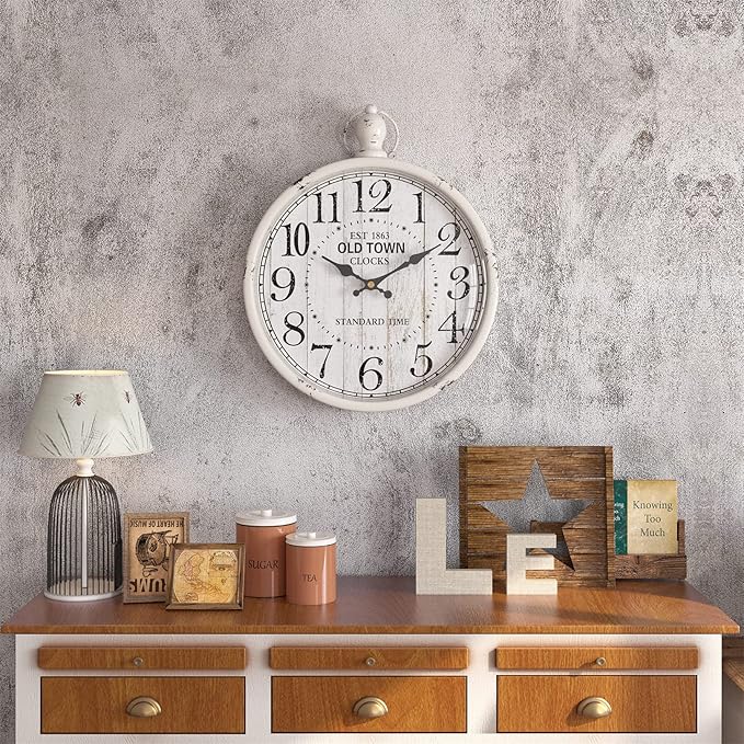 Reloj de Pared Redondo Retro Vintage Menterry 30cm x 23.6cm miniatura 6