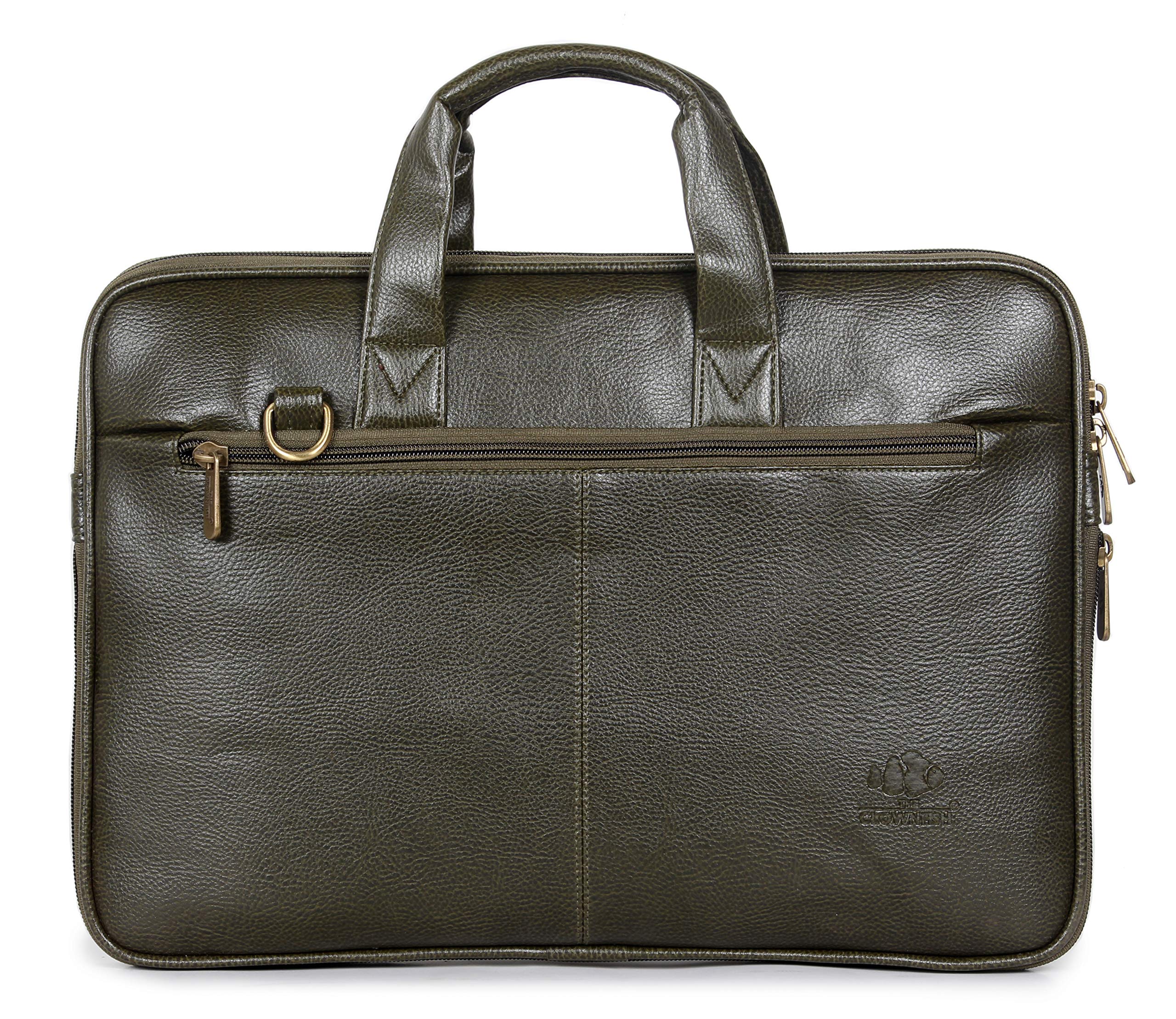 THE CLOWNFISH Unisex Cadmus Faux Leather Slim Expandable 12 Inch Laptop Messenger Bag Laptop Briefcase (Green) (B08XQL9NFM) Amazon Price History, Amazon Price Tracker
