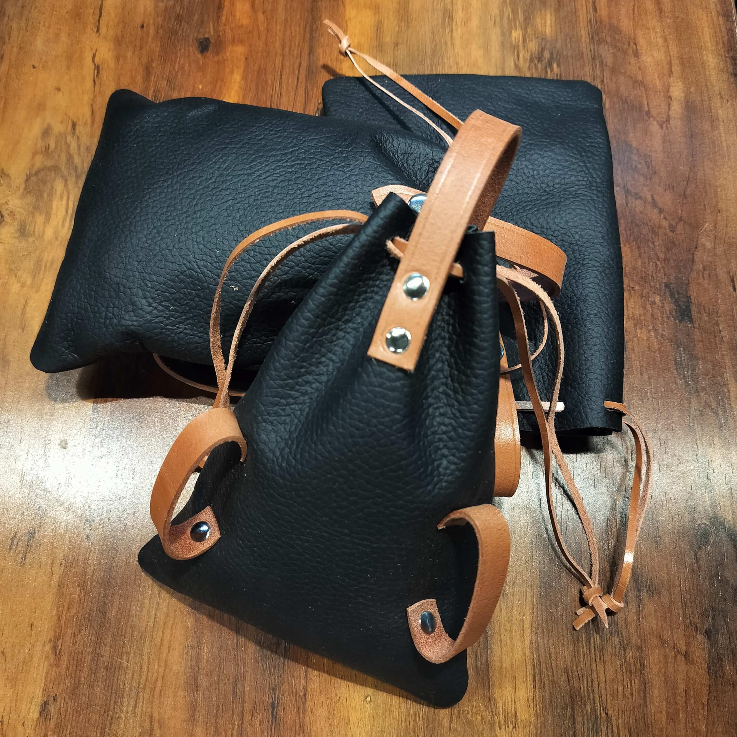 Amazon.com: Hulara Genuine Leather Drawstring Pouch Multipurpose