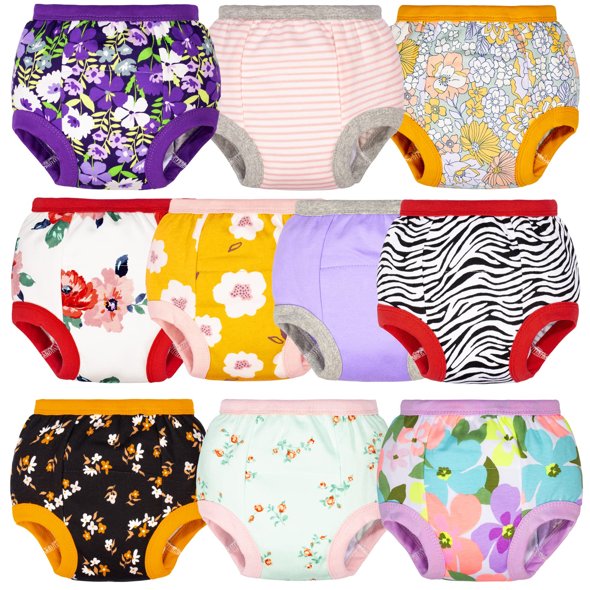 BIG ELEPHANT Pantaloni da Allenamento per vasino per Bambini- 100% Cotone Mutande per pipì per Bambini Unisex Confezione da 10, 12M-5T