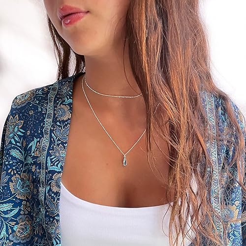 Miniatura 14 de Annika Bella Chain Choker Necklace for Women, 925 Sterling Silver Chokers, Length 13-16 Inches, Short Necklaces for Teens, Waterproof Jewelry Gift