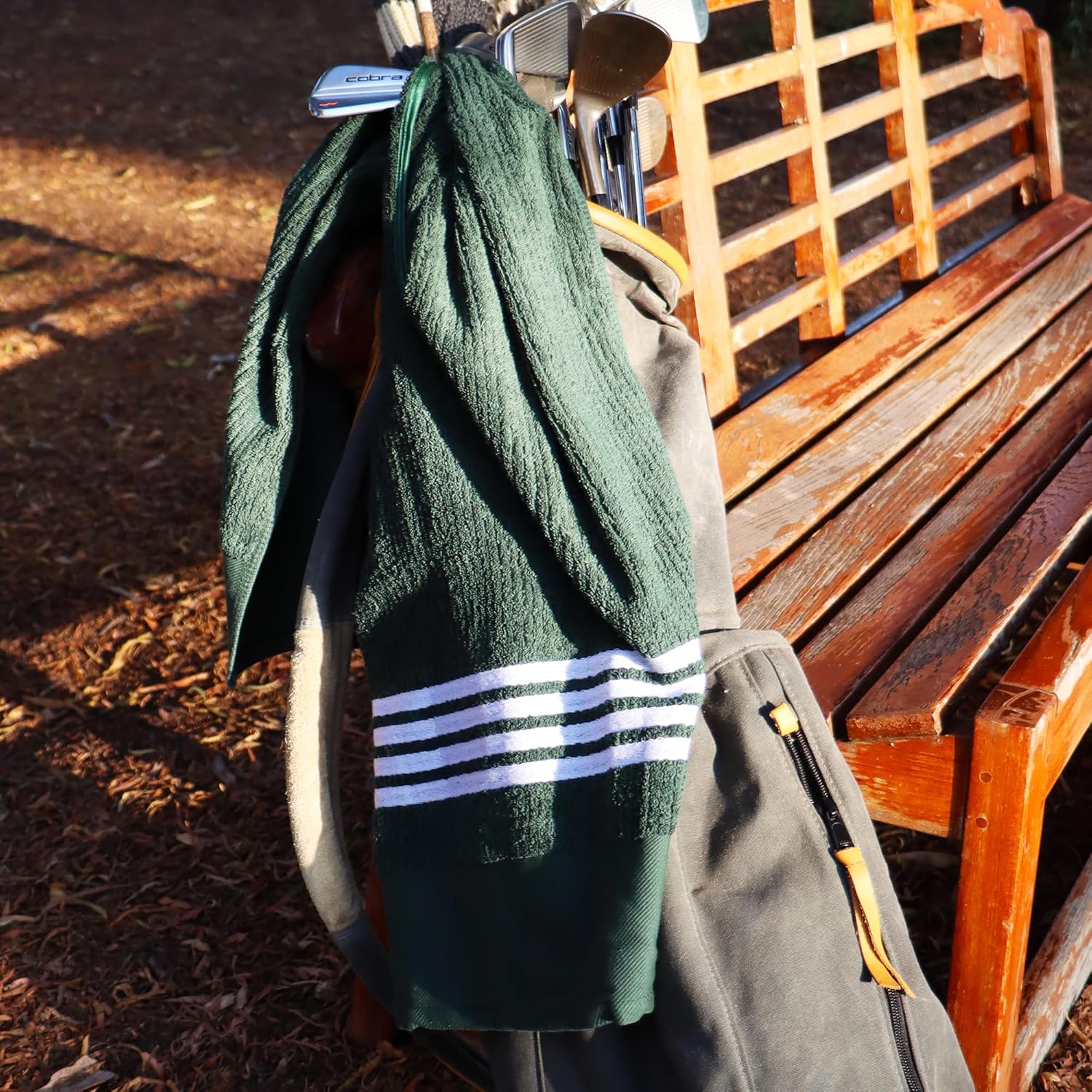 The Tour Towel | Large Golf Caddy Towel Terry Cloth, Absorbent 19" x 44", Center Cut, Perfect Hang Golf Cart Accessory and Golf Bag, Multiple Colors