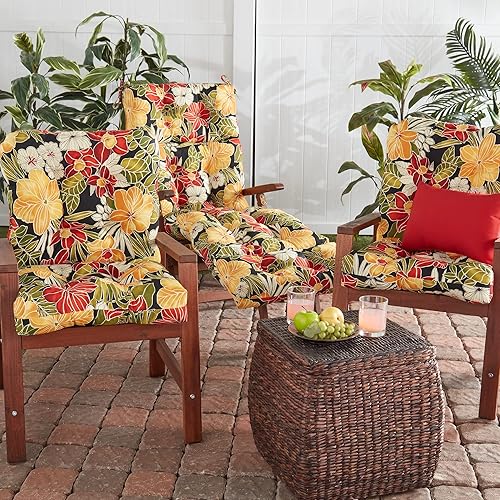 Miniatura 6 de Greendale Home Fashions Cojín de tumbona para exteriores, 1 unidad (paquete de 1), color negro Aloha