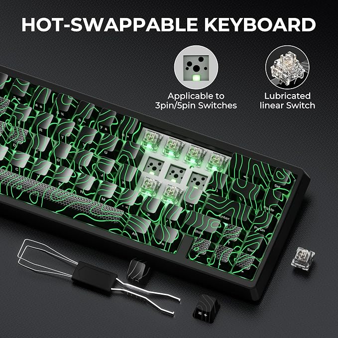 Teclado Mecánico Inalámbrico 60% RGB Topográfico miniatura 7