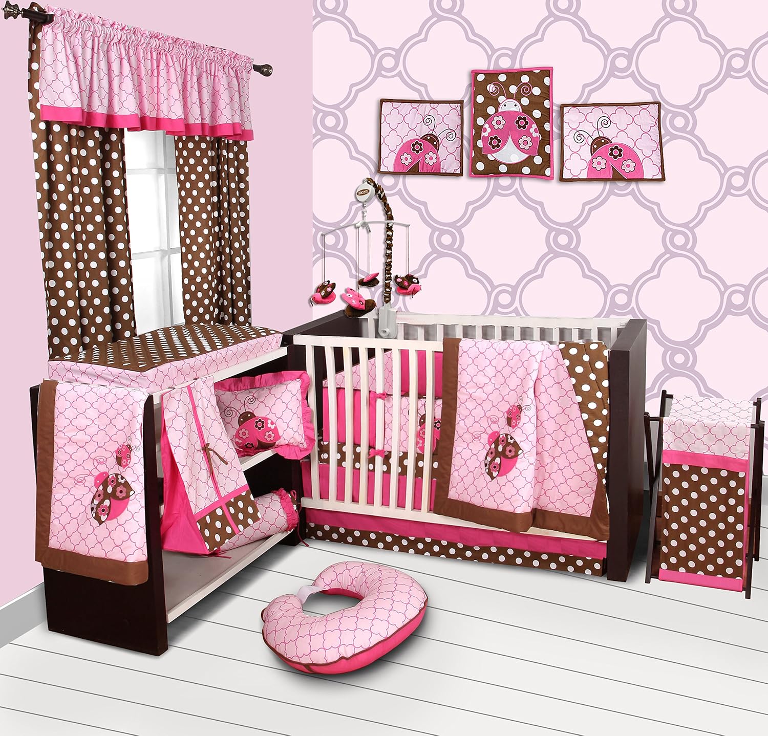 Bacati Collapsible Storage Hamper, Butterflies, Pink/Chocolate, One Size
