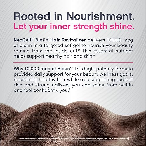 Miniatura 6 de NeoCell Biotin Hair Revitalizer 10000mcg  300 cápsulas blandas  Fórmula nutritiva diaria  para mujeres y hombres  Suplemento para cabello, piel y