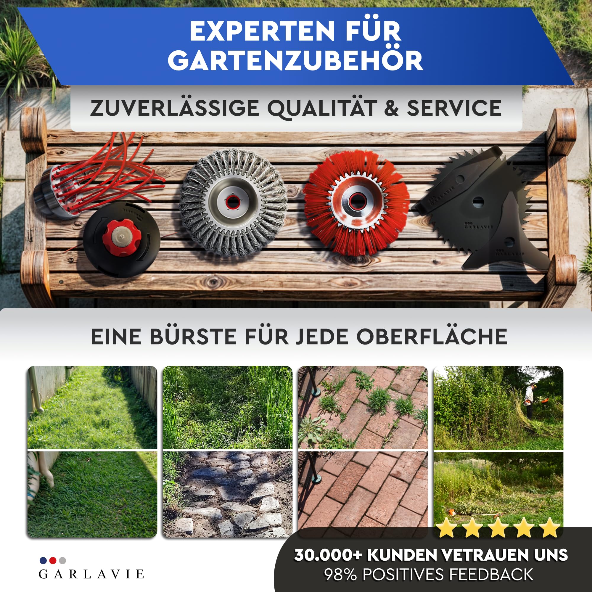 Nylon Unkrautbürste für Freischneider – Schonende Wildkrautbürste für Motorsense, sanfte Moos- & Unkrautentfernung auf empfindlichen Oberflächen