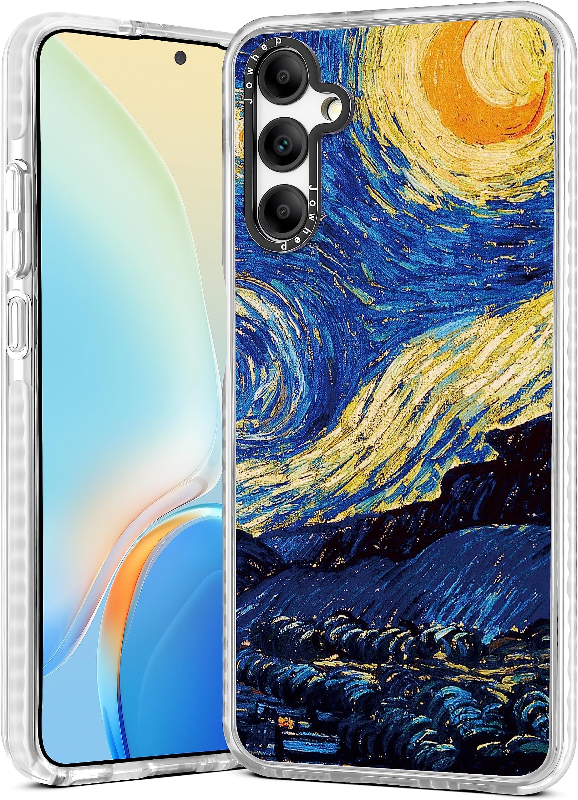 Jowhepfor Samsung A54 Phone Case Girly Aesthetic Art Girls Women Kids Boys Teens Cover Cool Unique Clear Soft TPU Night Sky Pattern Design Cases for Galaxy A54 5G 6.4"