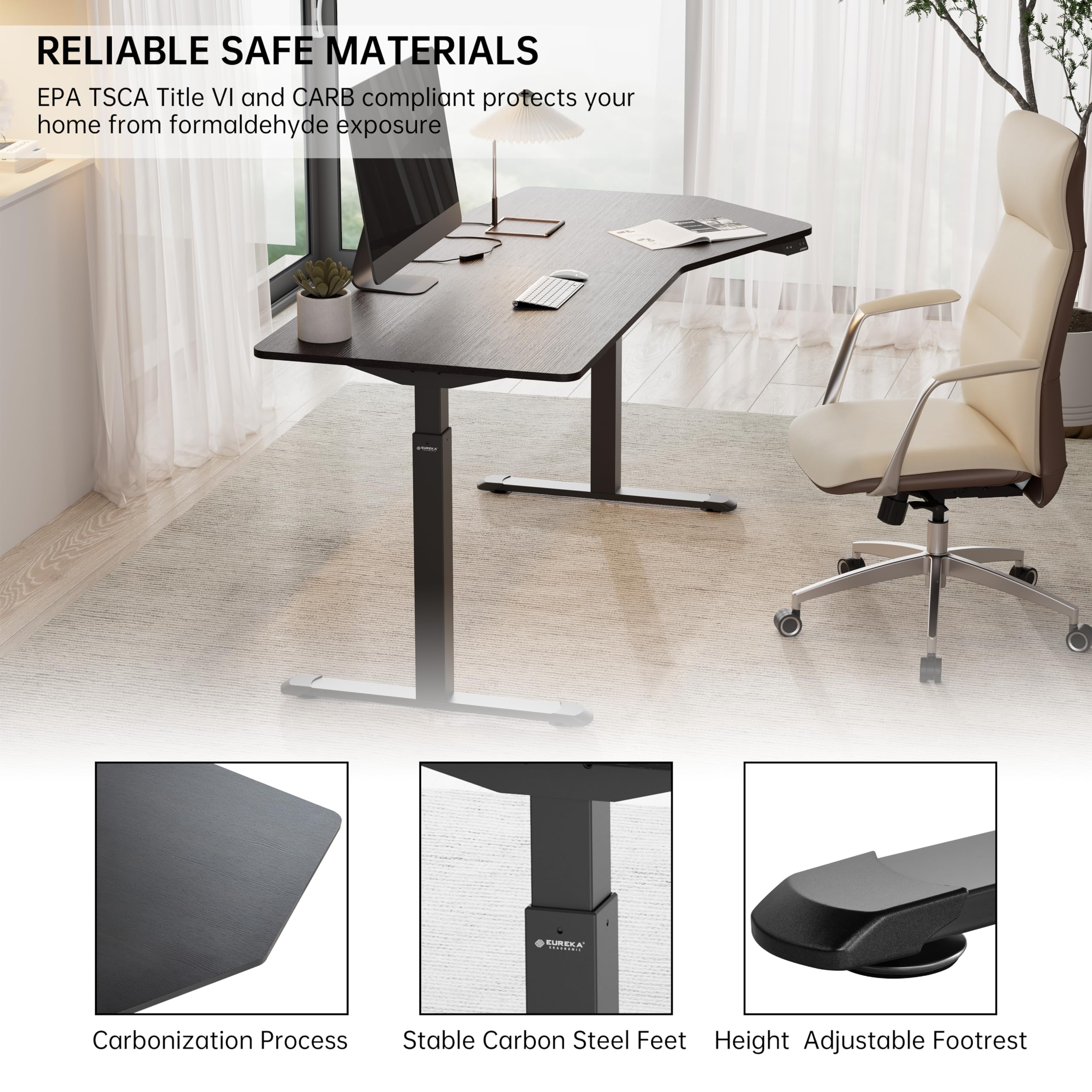 EUREKA ERGONOMIC Standing Desk Adjustable Height 70 x30 Sit to Stand Desk Computer Desk for Home Office Large — view 8