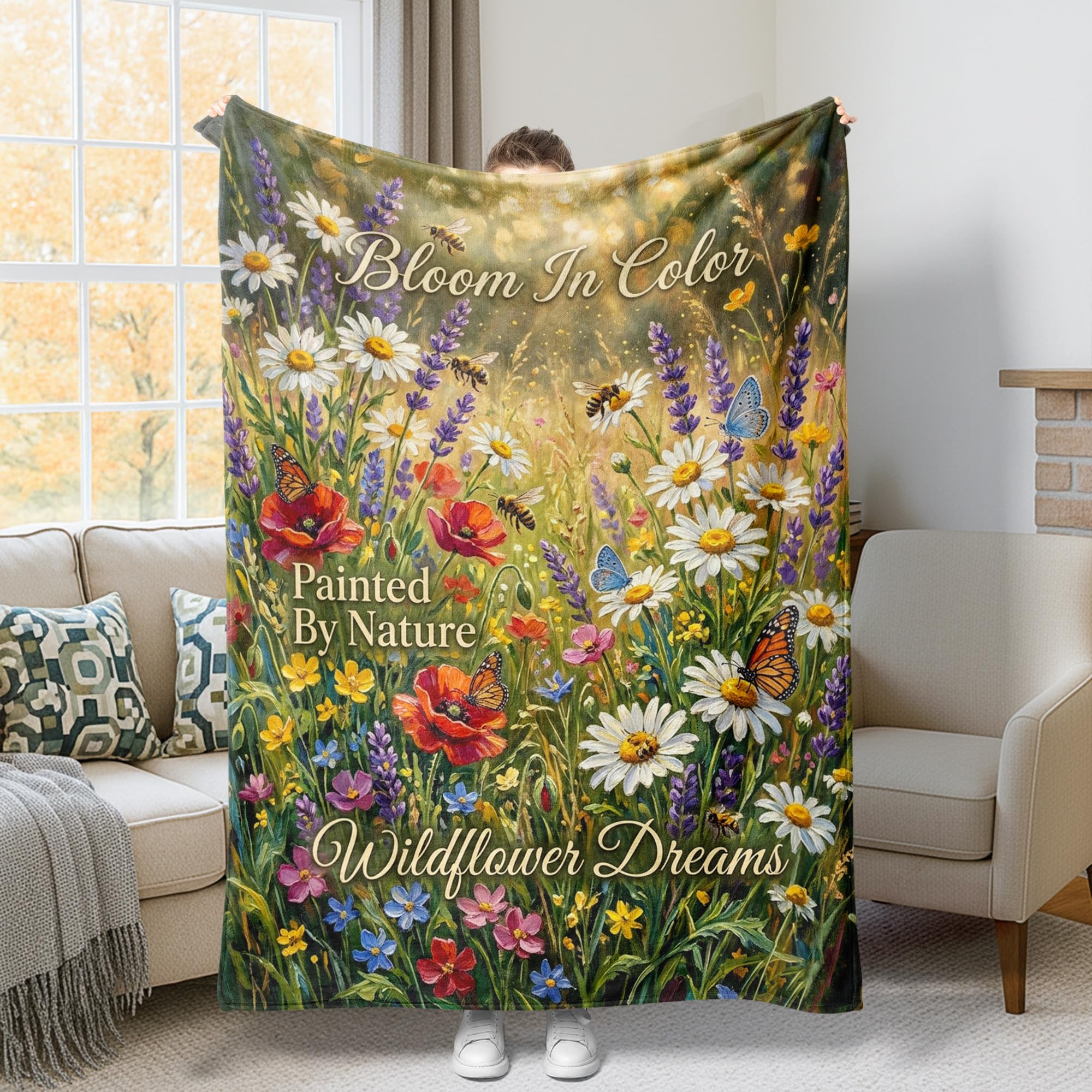 Couverture douce flanelle imprimé nature pour une touche de sérénité
