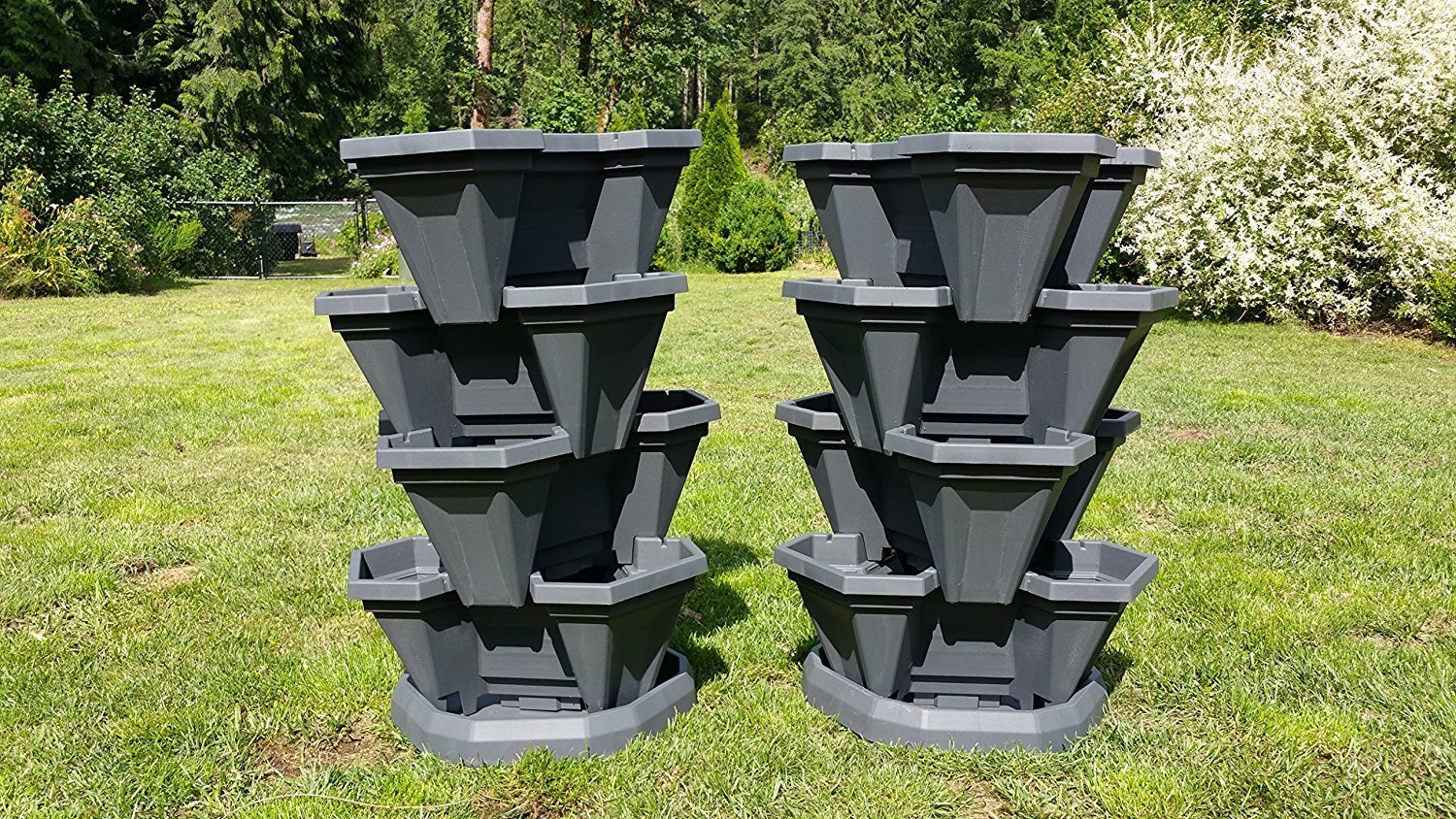 Vertical Gardens Large 84 Quart, 23" Luxury Indoor Outdoor Garden Planters: StackaPots Mega Tubs with Internal 5-Day Self-Watering: 2 Pack in 10 Color Combos