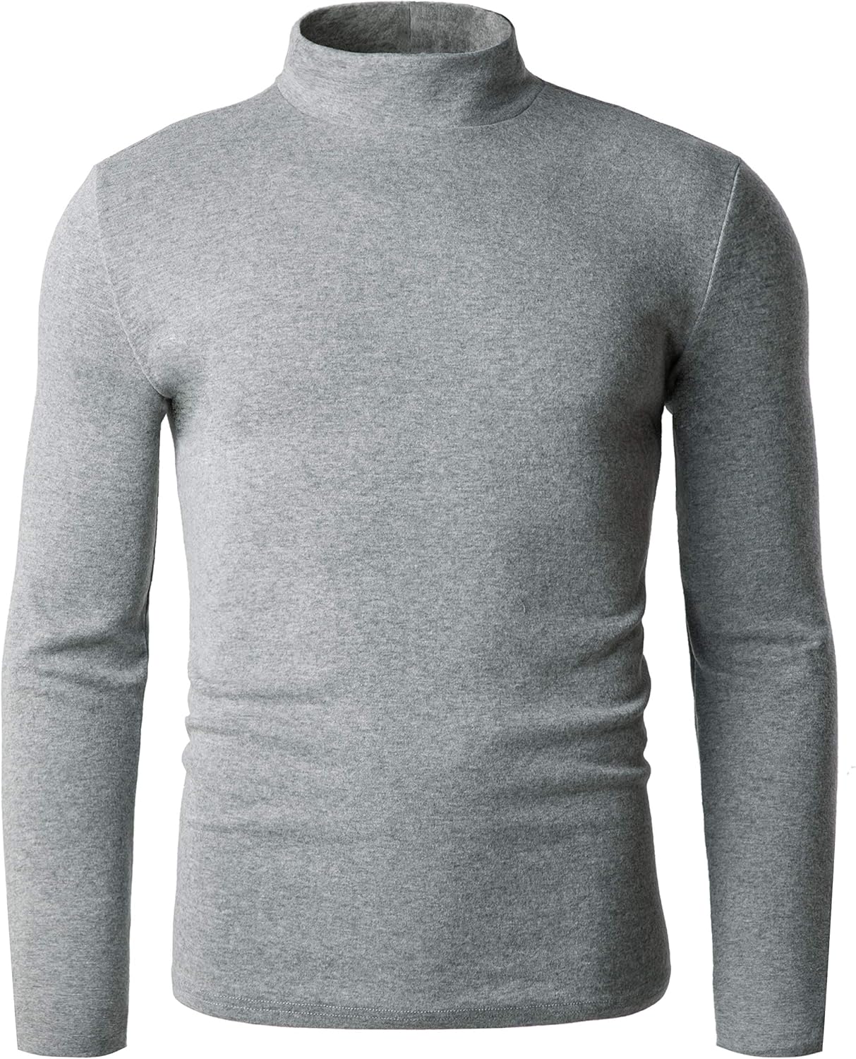 Derminpro Men's Slim Fit Long Sleeve Mock Turtleneck Knit Pullover Soft T-Shirt - Image 2