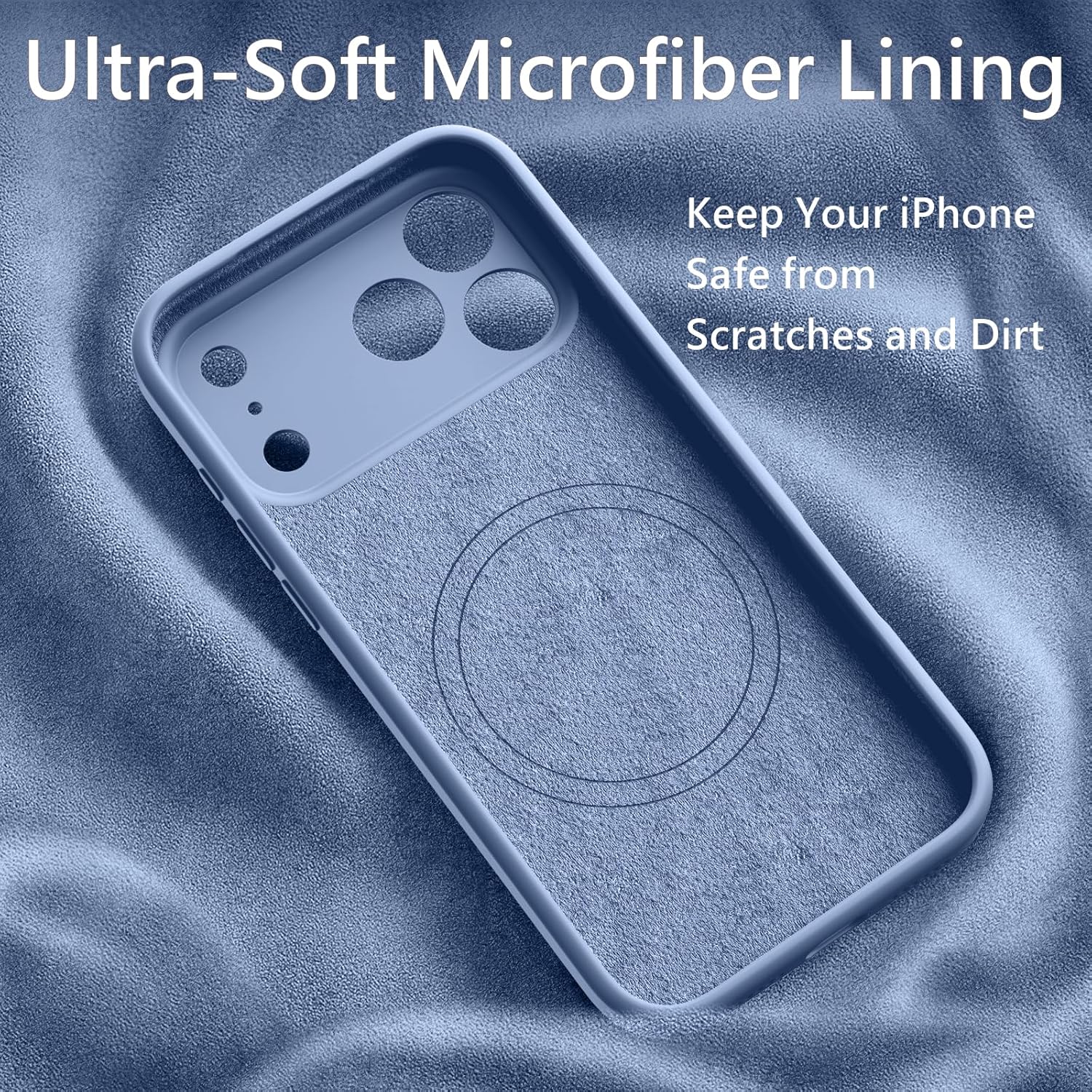 FireNova Magnetic for iPhone 17 Pro Max Case, Compatible with MagSafe, [Integrated Silicone Camera Control Button] [Camera Protection] Anti-Scratch Microfiber Lining Phone Case, 6.9", Light Blue - Image 3