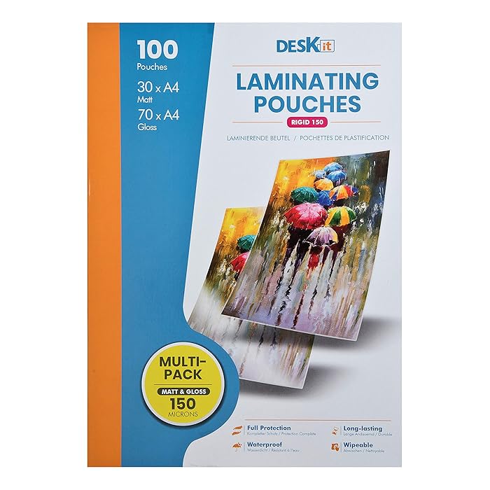 Buy Deskit Laminating Pouches A4, Multipack of 100 Gloss x 70 and Matt