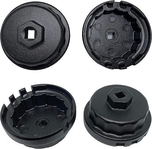 Miniatura 2 de Llave de filtro de aceite Toyota, 2.520 in, 14 flautas, motor 2.5-5.7L, aluminio negro
