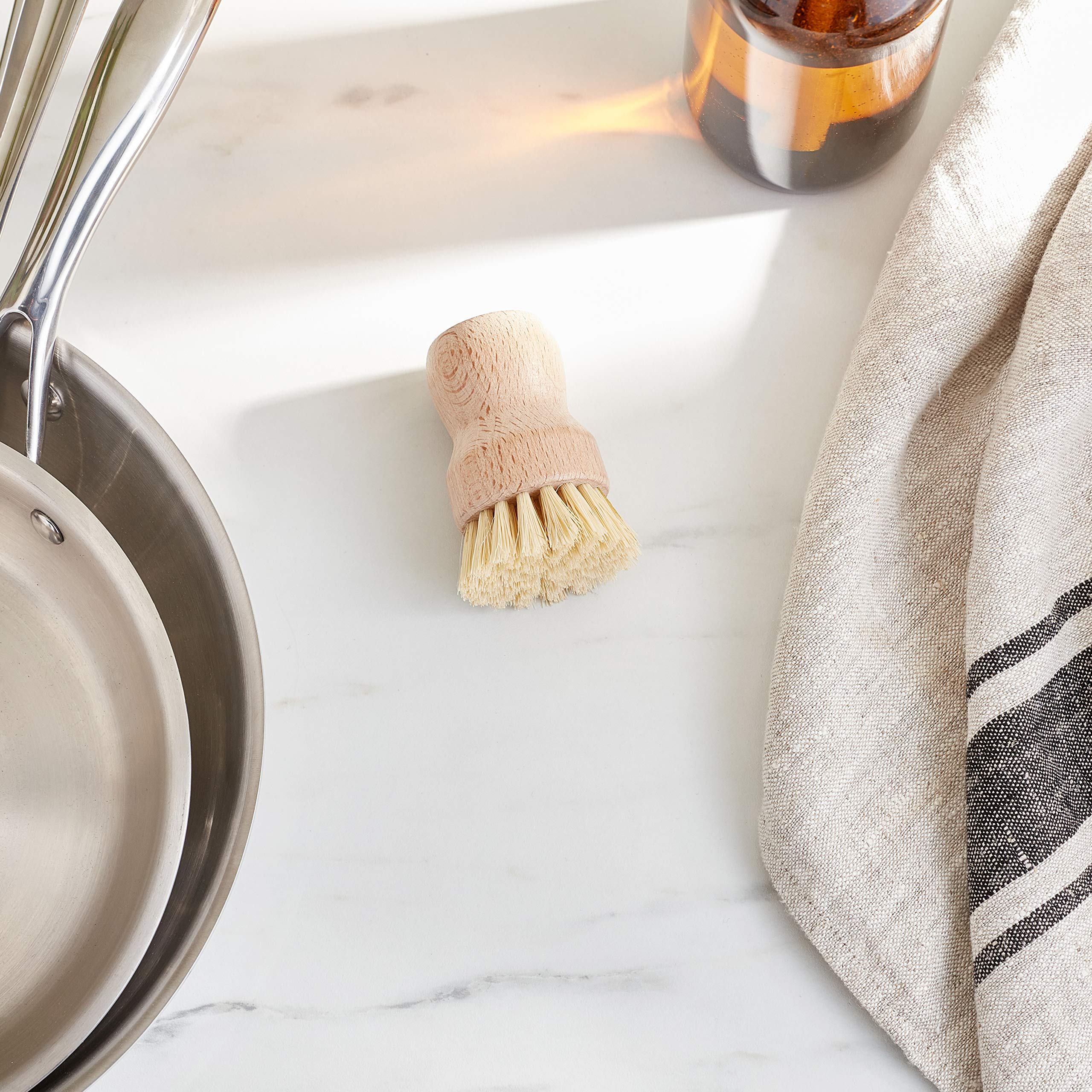 Fox Run Brosse à Vaisselle Naturelle en Bois de hêtre, Marron Clair, 7,6 cm