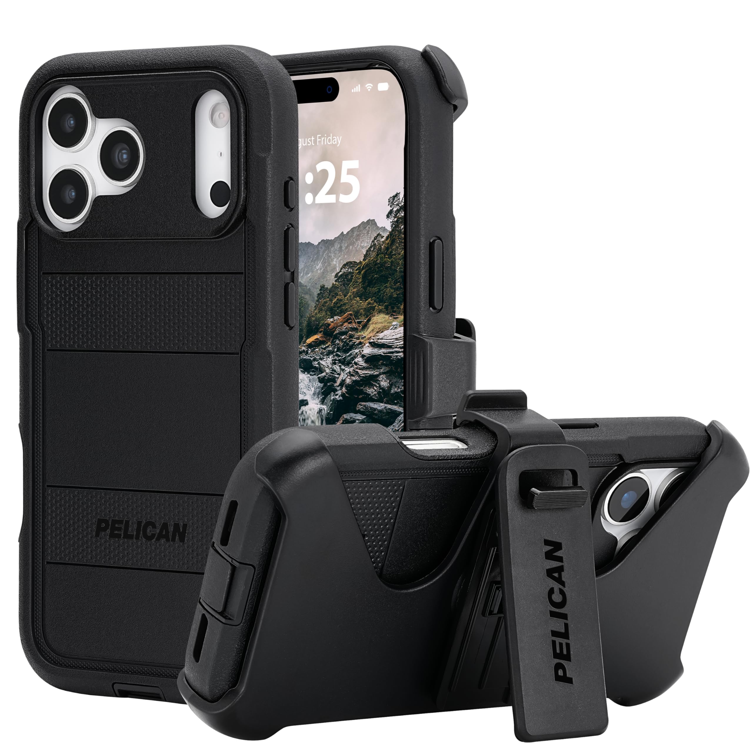 Pelican Voyager iPhone 17 Pro Max Case - Rugged MagSafe Phone Case - Black