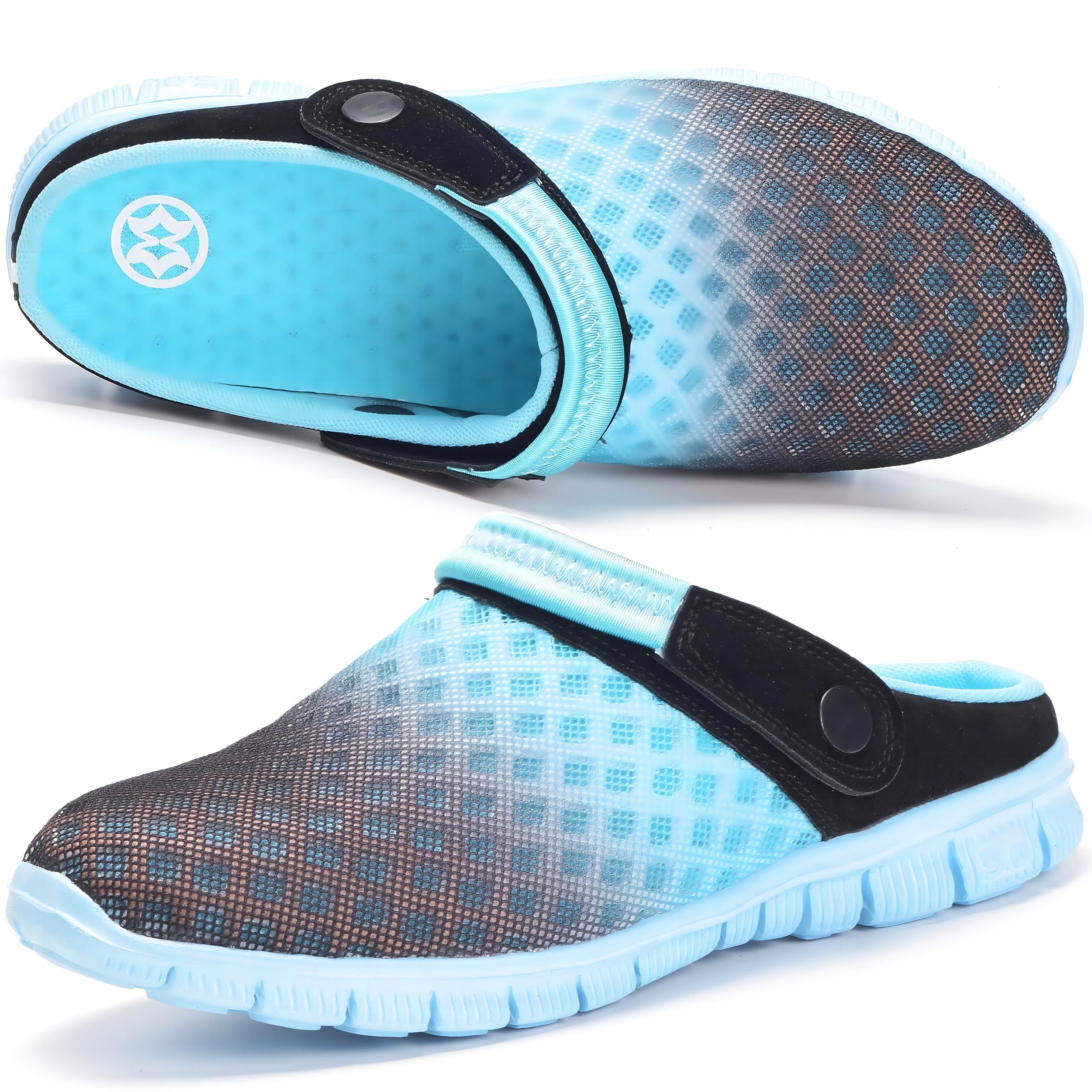 Hsyooes Zuecos para Hombres Mujeres Zapatillas de Playa Respirable Malla Sandalias Verano Antideslizante Zapatillas de Jardin