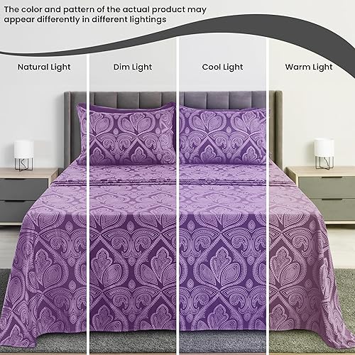 Miniatura 7 de LUX Décor - Juego de sábanas de microfibra ultrasuave de 6 piezas con sábana encimera, sábana bajera de 16 pulgadas de profundidad y 4 fundas de