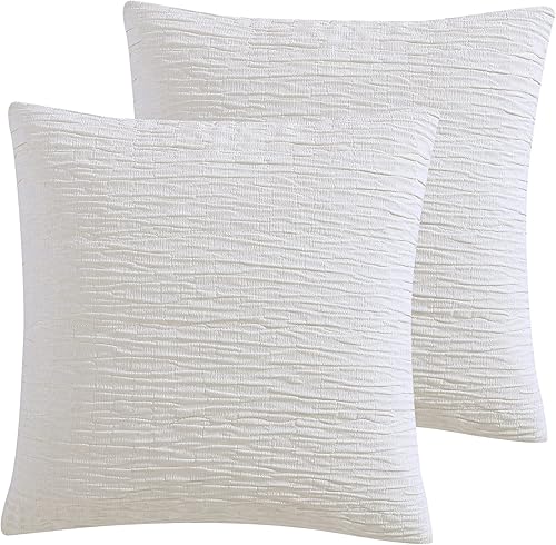 Miniatura 1 de Vera Wang - Almohada decorativa, 2 fundas de almohada decorativas para sofá o cama, decoración del hogar de diseño (chenilla marfil, 20 x 20)