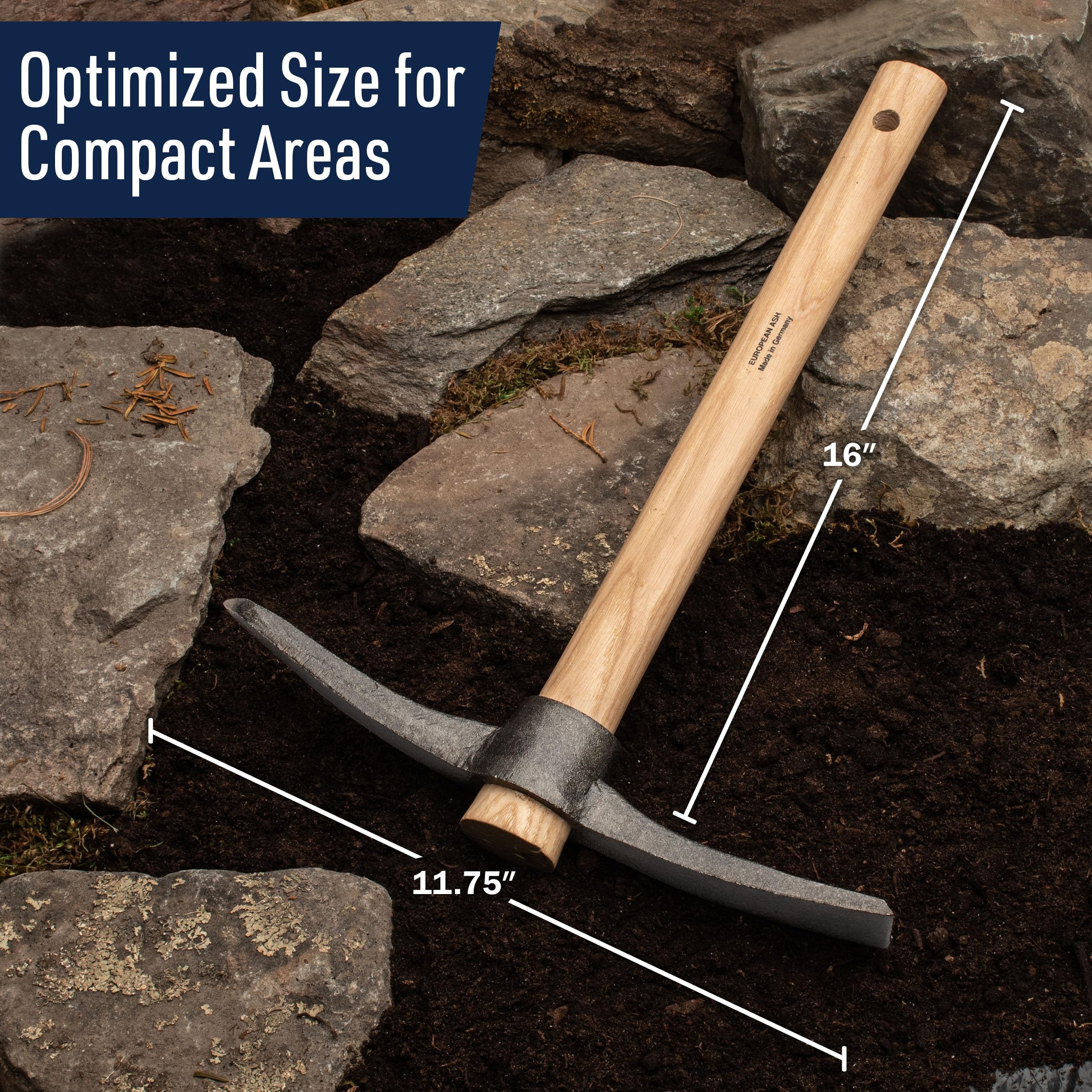 Snapklik.com : 16” Hand Pick Axe - Forged Steel Pickaxe For Digging ...