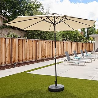 EAST OAK Patio Umbrella, 9 ft Outdoor Table Umbrella with 40 LED Solar Lights of Waterproof and UV 30+ Fade Resistant for ...