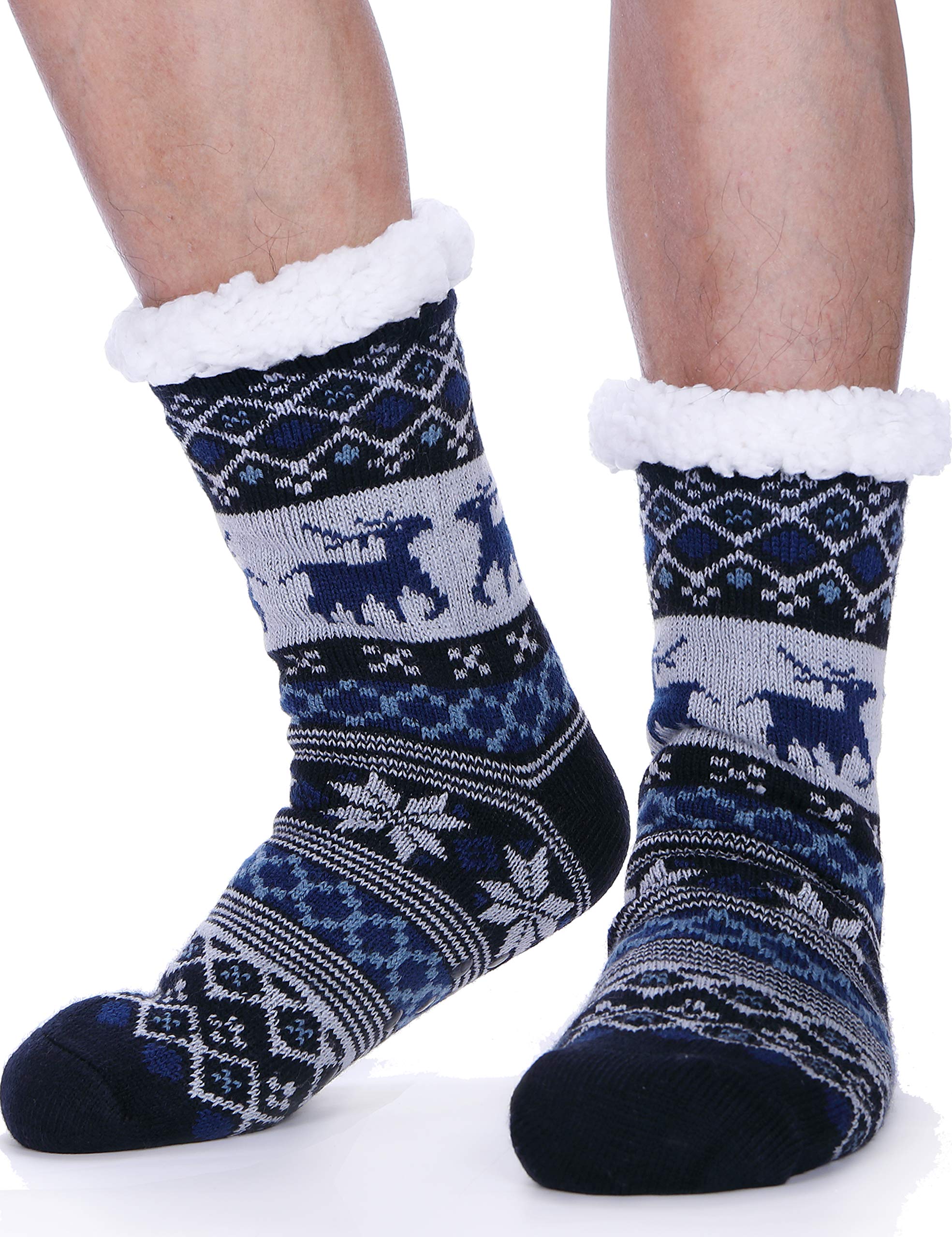 Buy Mens Slipper Socks Fleece Lined Fuzzy Fluffy Plush Winter Cozy