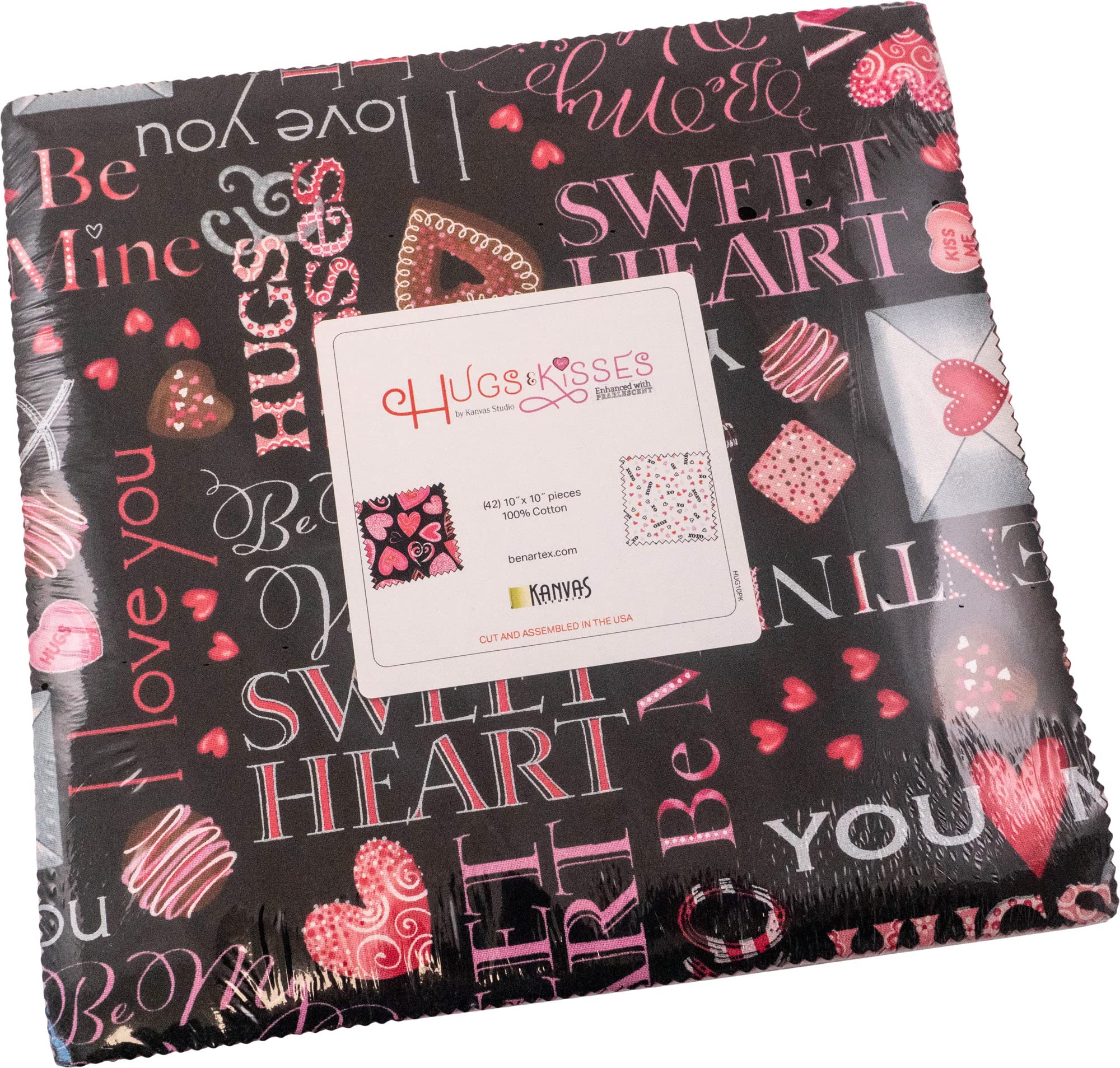 Kanvas Studio Hugs & Kisses 10X10 Pack 42 10-inch Squares Layer Cake Benartex