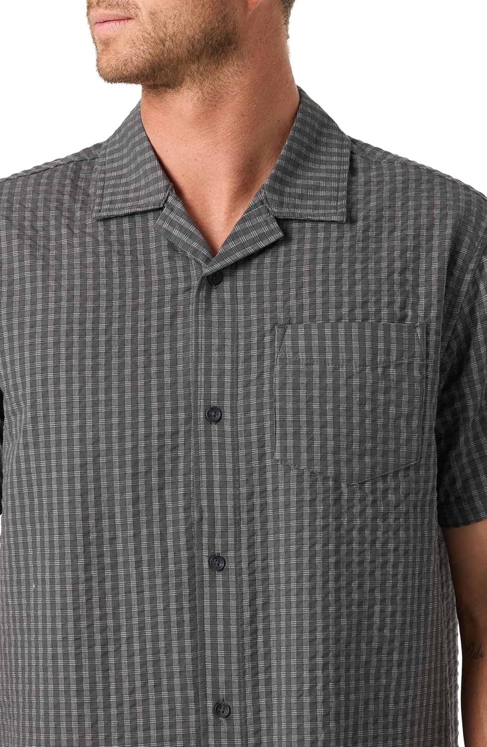 O'NEILL Men's Og Seersucker Plaid Short Sleeve Woven Shirt