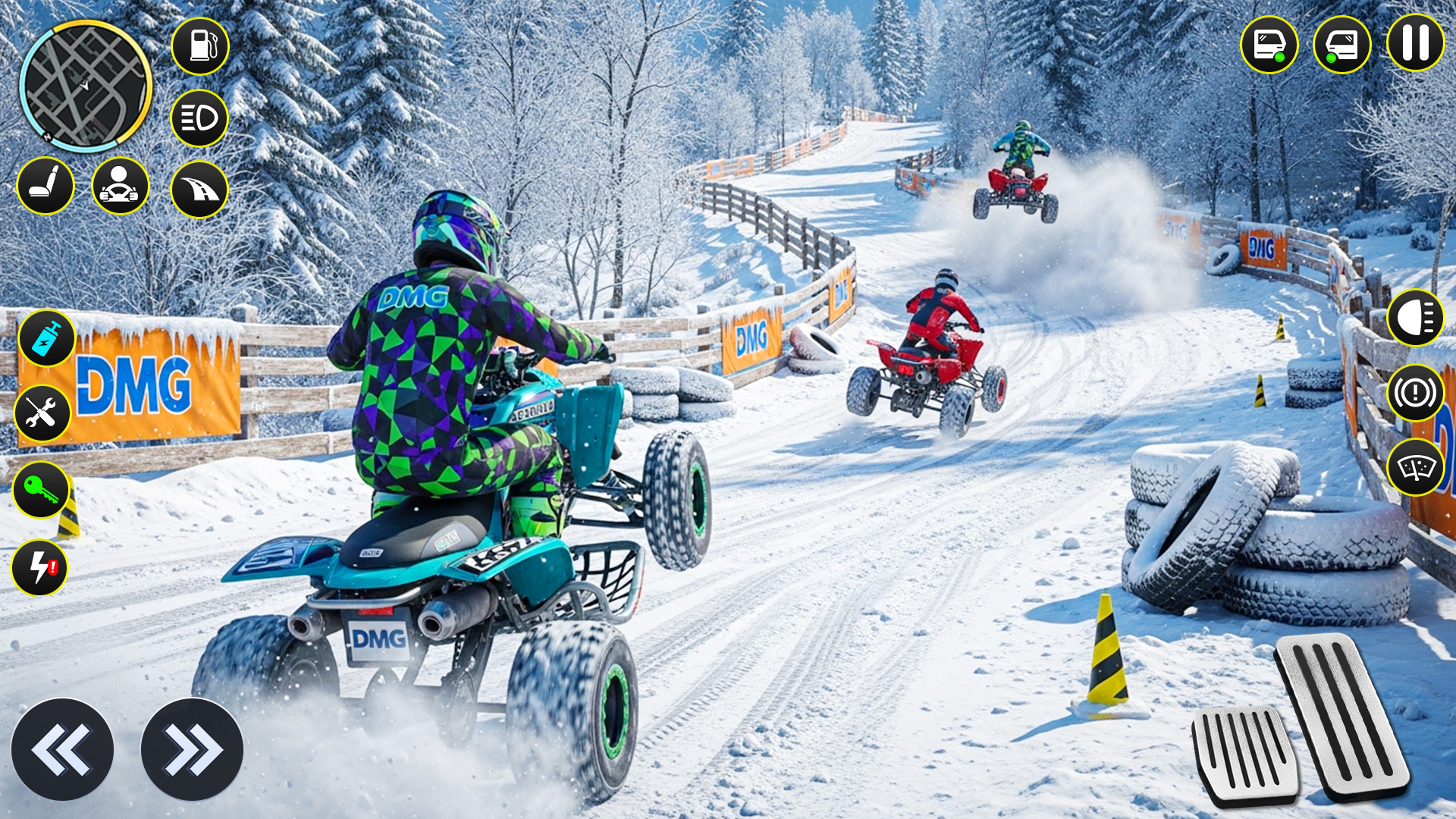Futuristic Offroad Snow Mountain ATV Quad 4 Wheeler Bike Racing Stunt ...