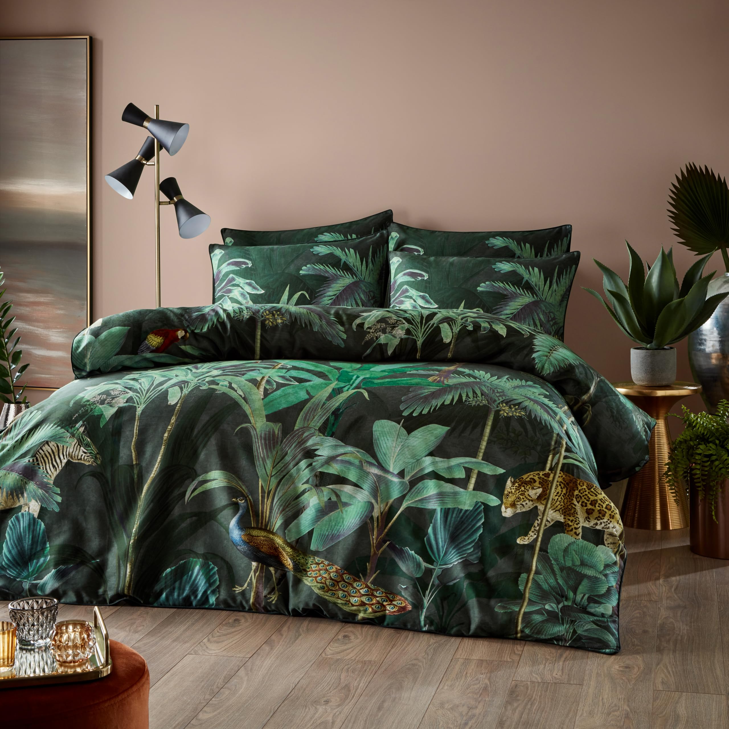 Paoletti Siona Bettbezug Set – Wilde Tiere Luxus Baumwoll Bettwäsche (Mehrfarbig – Doppelbett – 200x200cm)