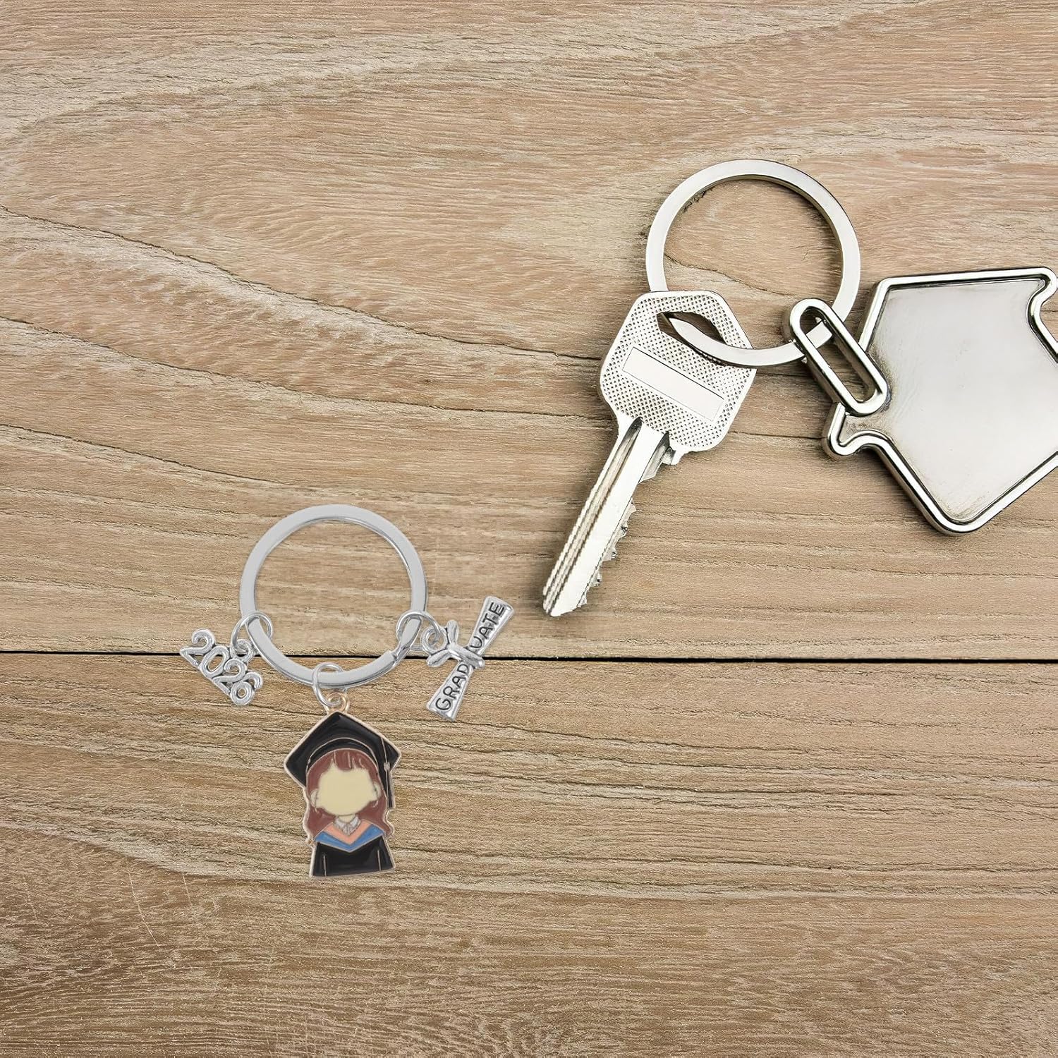 Totority 5pcs Graduation Keychain 2026: Class of 2026 Inspirational Grad Gift for College & High School Seniors - Alloy Keepsake Charm with Figure Pendant for Her - Image 4