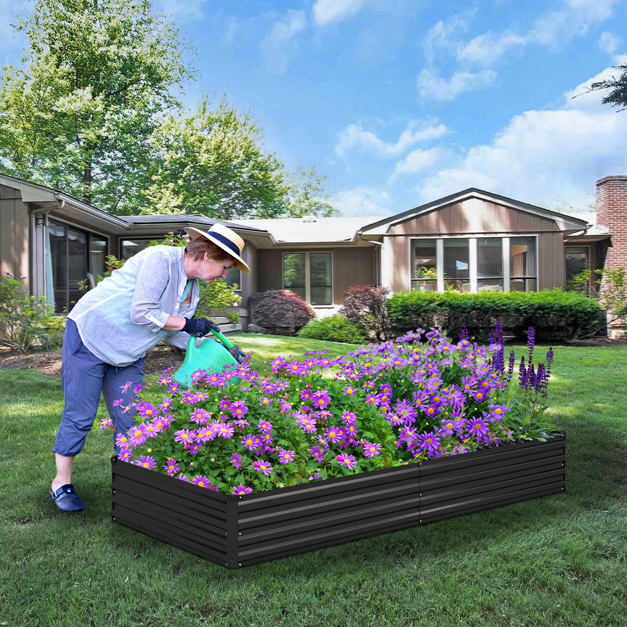 Amazon.com: Foxlang 8x2x1ft(2 Pack) Galvanized Raised Garden Bed