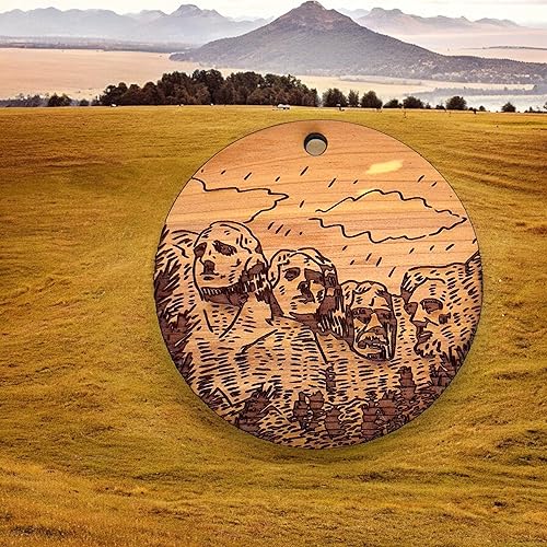 Miniatura 3 de Mount Rushmore 2nd Edition - Round Cedar Ornament