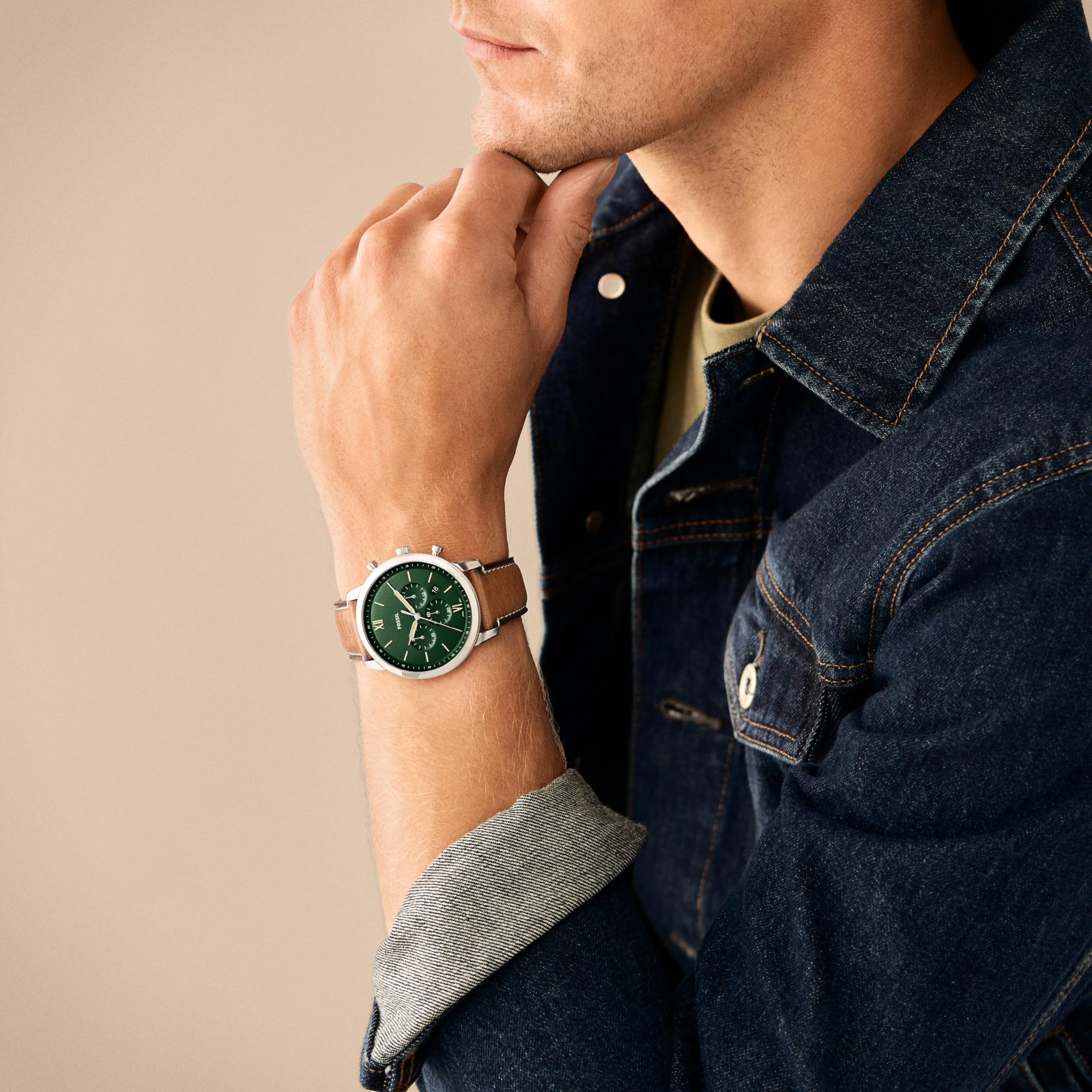 Fossil Men's Neutra Quartz Stainless Steel and Leather Chronograph Watch