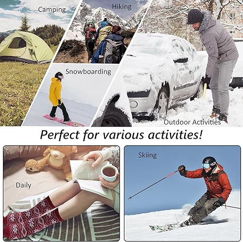 Miniatura 6 de SPST Calcetines térmicos cálidos, para hombre y mujer, para invierno, extra gruesos, aislados, mullidos, calentados, pesados, calcetines para botas