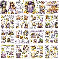 Vista 29 de BBTO 12 hojas de transferencias por frotado para manualidades y muebles, calcomanías de transferencia por frotado para madera, papel de bricolaje