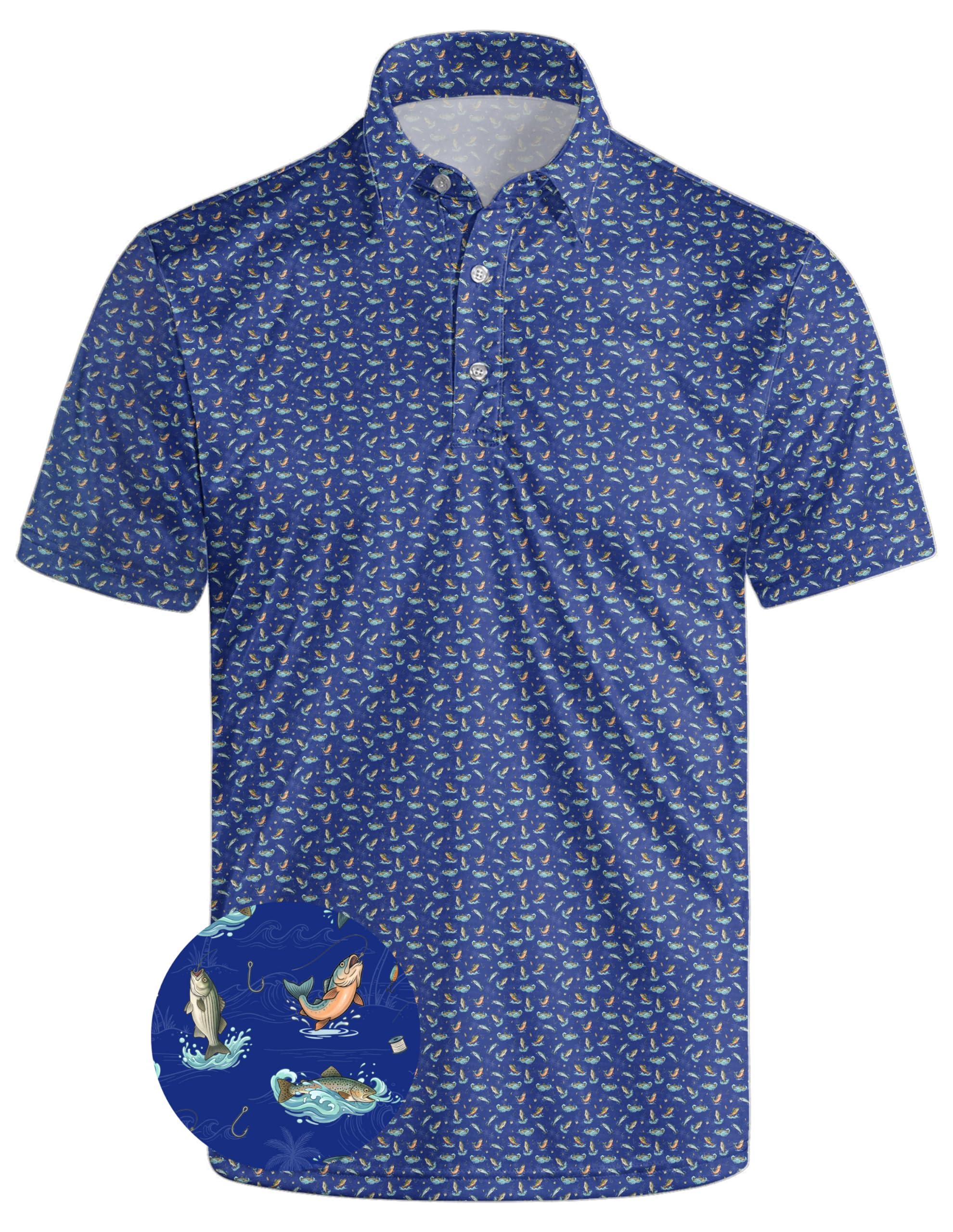Mens Funny Golf Polo Shirts Short Sleeve Quick Dry Polo Shirts