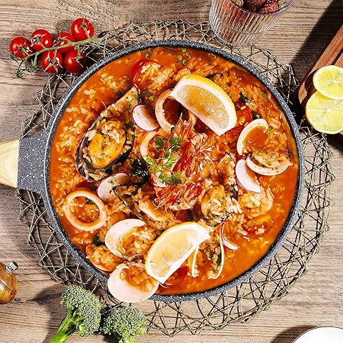 Miniatura 3 de Sartén profunda antiadherente, sartén sin humos, revestimiento derivado de piedra, compatible con todas las estufas (gas, eléctricas y de