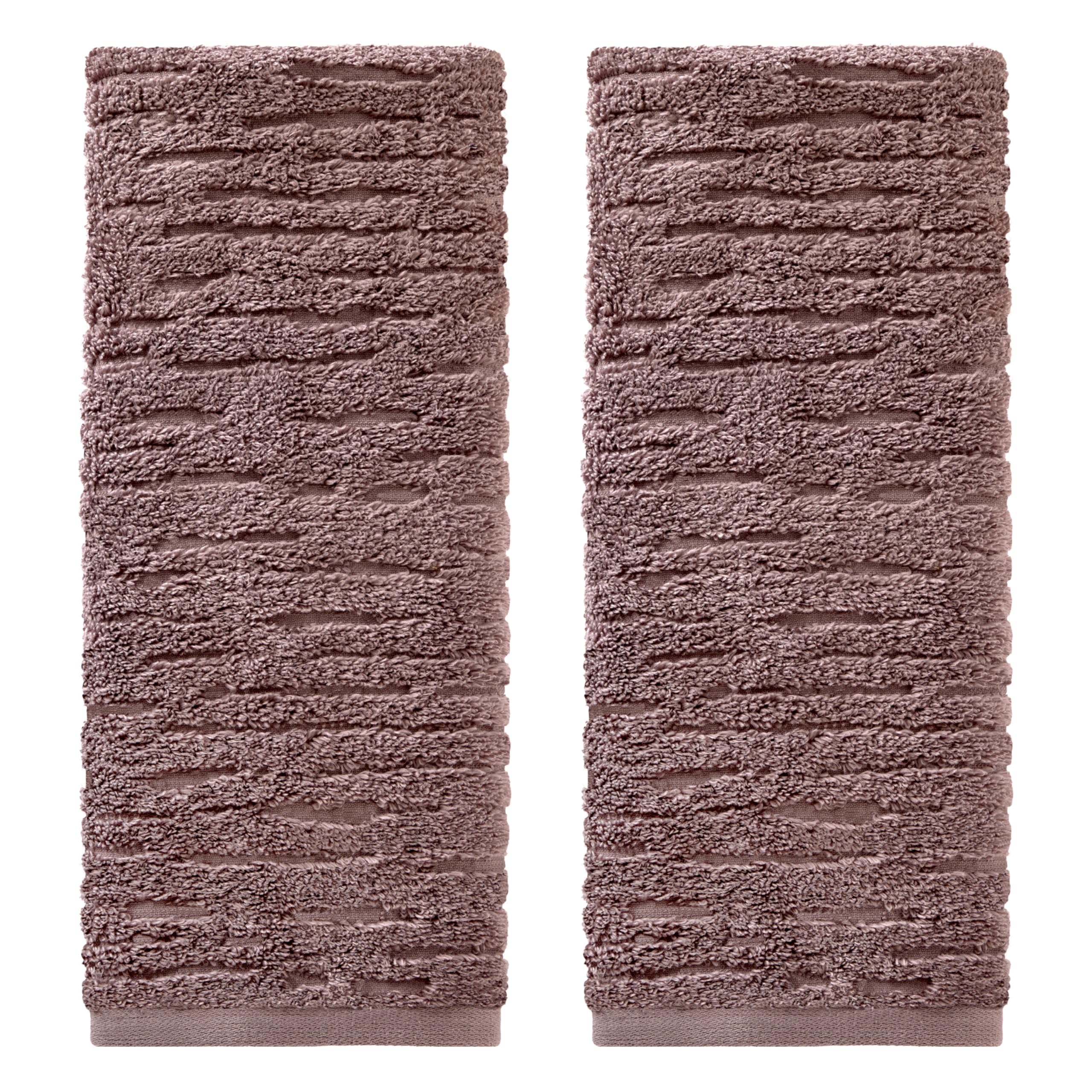 SKL Home CloudSoft Cotton Luxury 2-Piece Hand Towel Set, Soft Plum