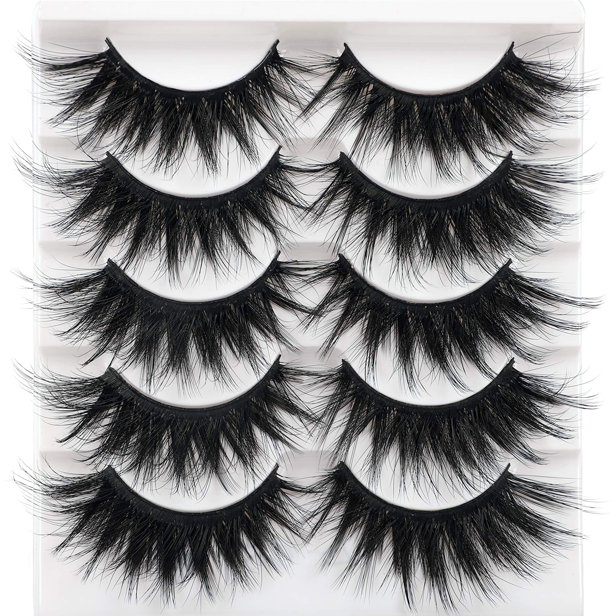 False Eyelashes Cat Eye Faux Mink Eyelashes Dramatic Long Lashes Fake Eyelashes Fluffy Volume Thick Crossed 5D Lashes Pack Soft Curl Eye Lashes Multipack