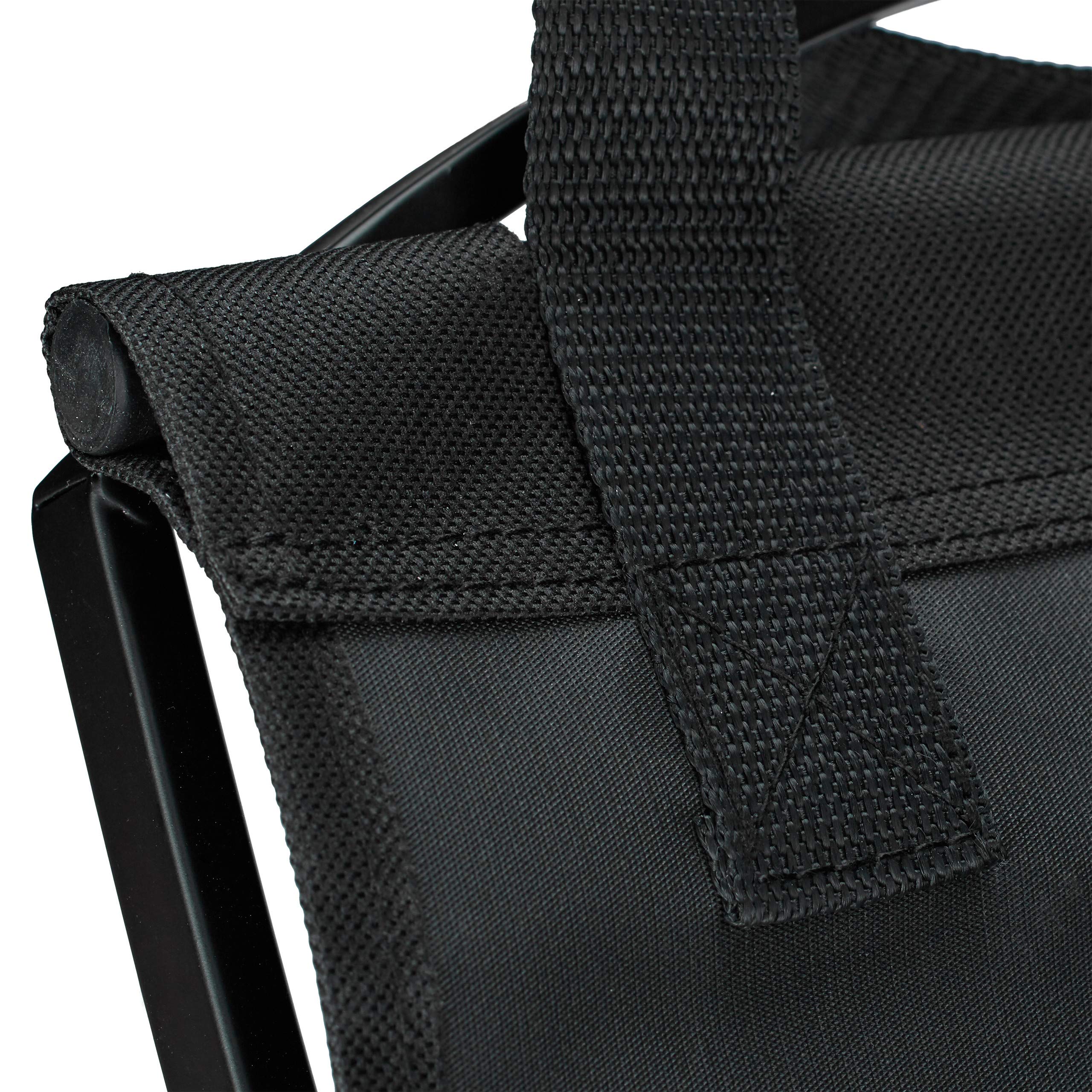 Relaxdays Cesta para Leña con Asas, Acero, Negro, 32 x 43.5 x 32 cm