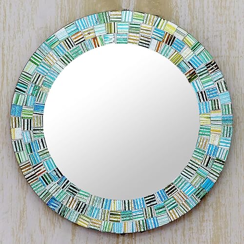Vista 14 de Novica Espejo Mosaico (Cristal, dorado splash-parent (259598-P)