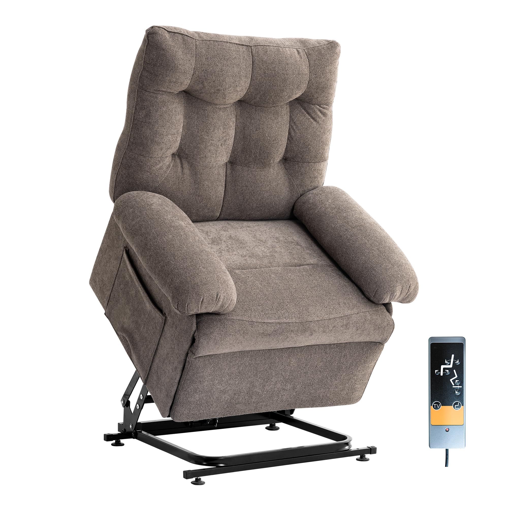 Redlife Sillón Levanta Personas con 3 Motores, Sillón Relax reclinable Eléctrico,butaca reclinable,Sillón Relax con Función Auto-Ayuda, Reclinación Eléctrica,para Personas Mayores (Marrón)